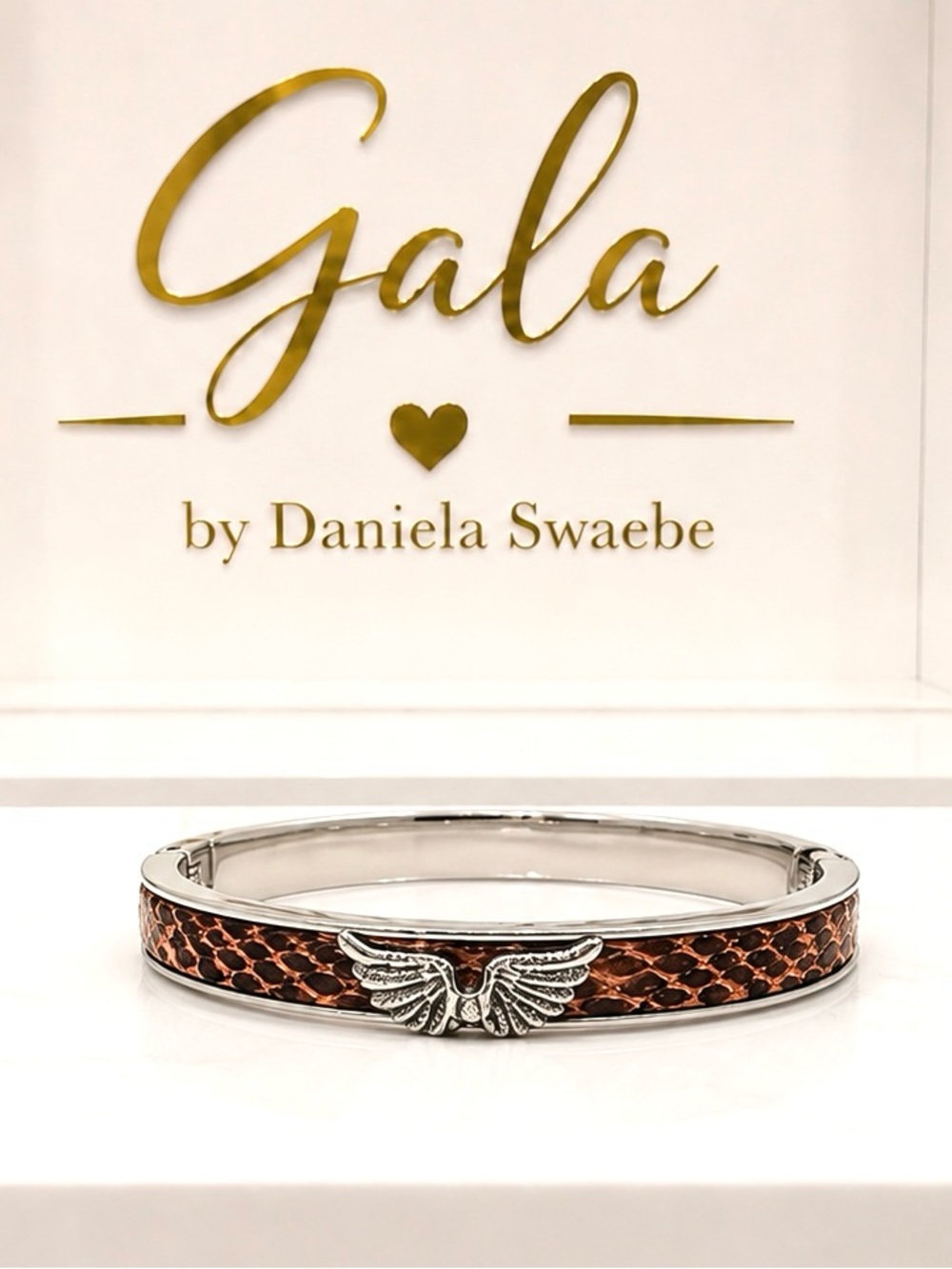Gala Leather Wrapped Bangle by Daniela Swaebe